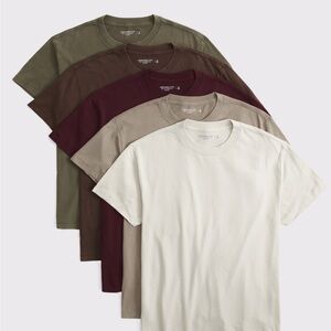 Abercrombie & Fitch Short Sleeve Tees - Olive, Burgundy, Beige, Cream